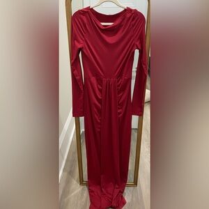 Red Long sleeve maxi dress